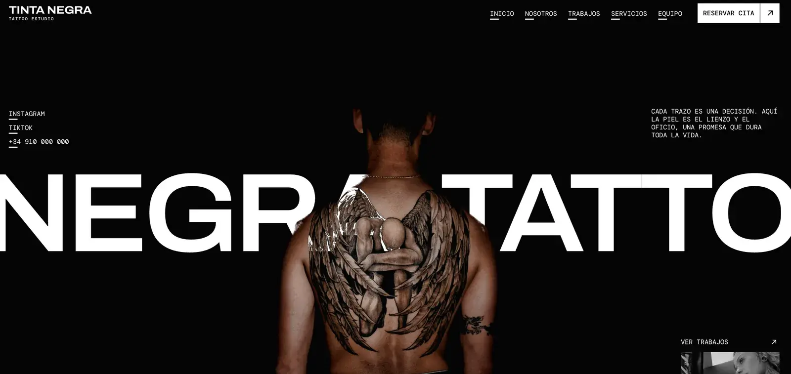 Captura de una web de tatuajes